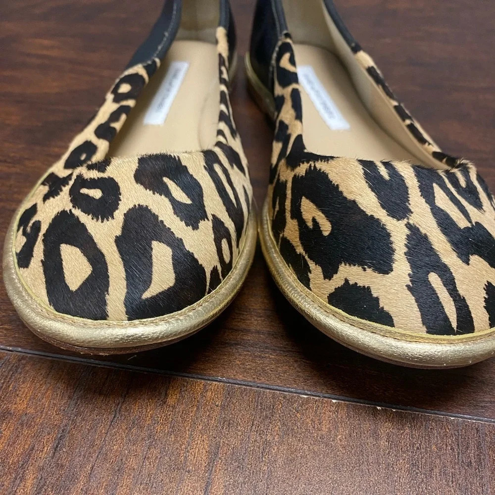 Diane Von Furstenberg Botswana Calf Hair Leopard Flats Size 8.5